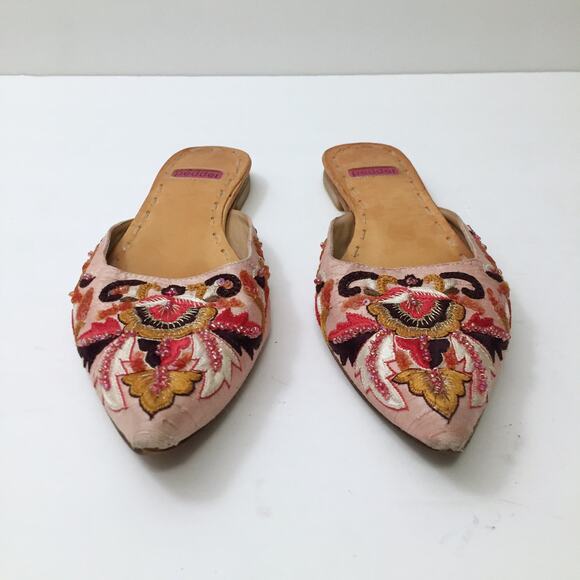 Pedder Embroidered Beaded Slip On Pointed Toe Flats 35 - Picture 2 of 9